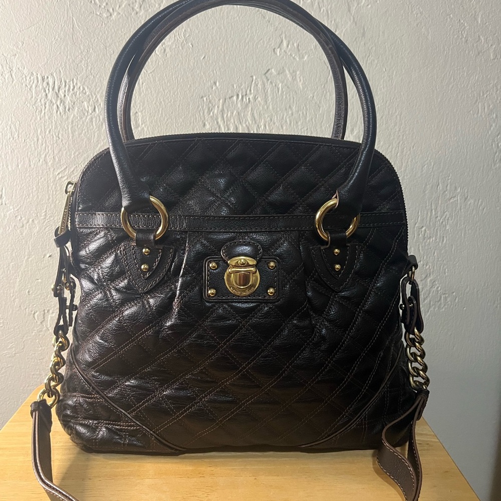 Marc Jacobs Truffle Chocolate Brown Quilted Large Margot Bag